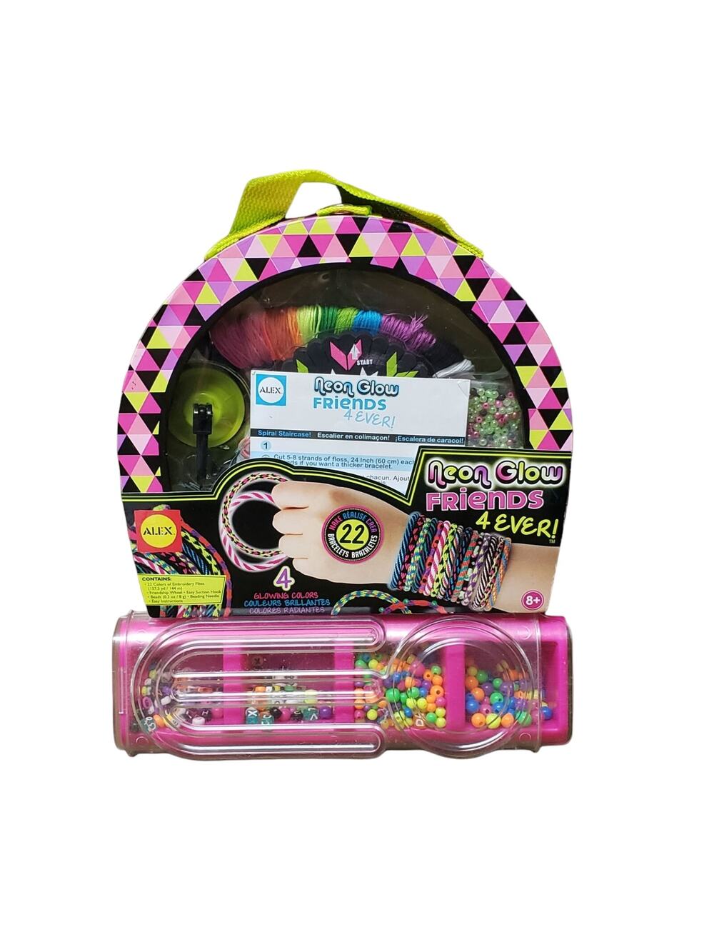 Alex Toys Craft Neon Glow Friends 4ever Bracelet Making Kit & Variety Bead Kit